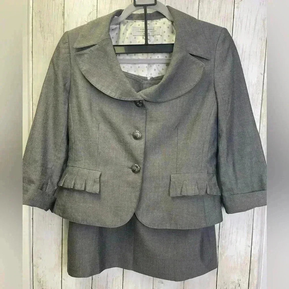 Tahari ASL Jackets & Blazers - Tahari Gray two piece skirt suit size 8p
